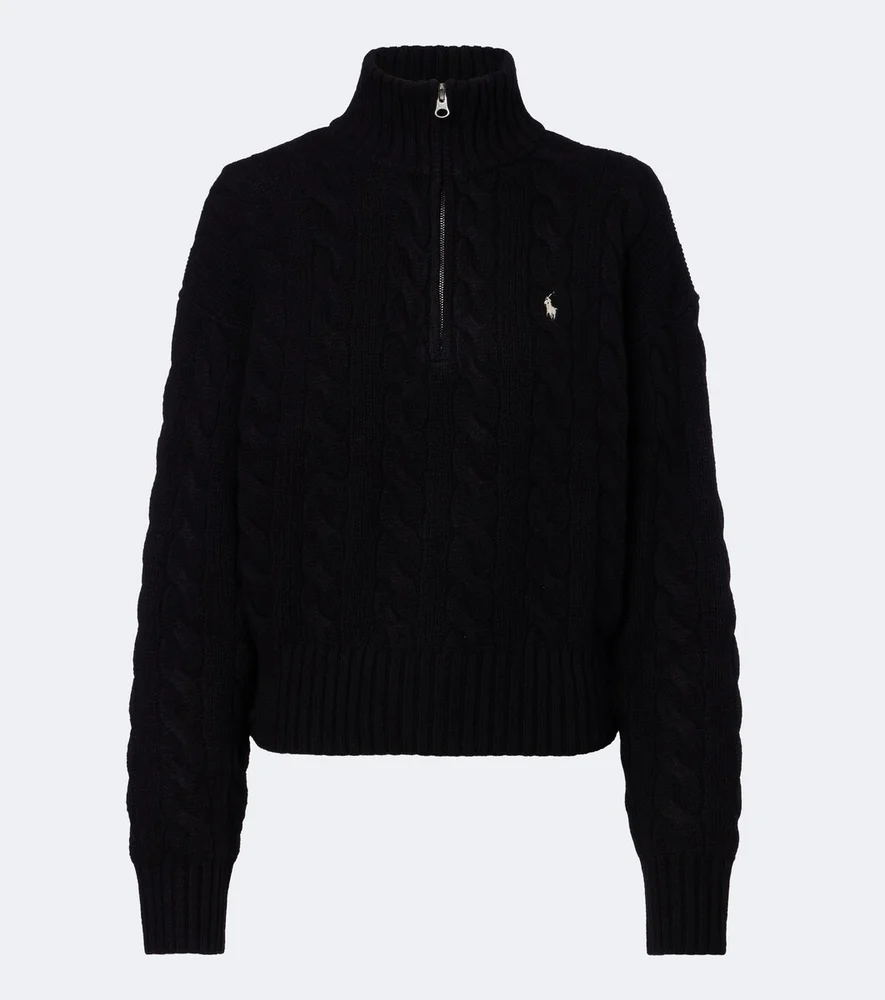 Cable-knit wool and cashmere sweater