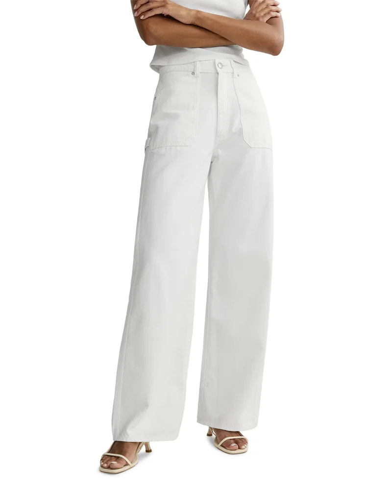 Taylor High Rise Relaxed Barrel Jeans in White