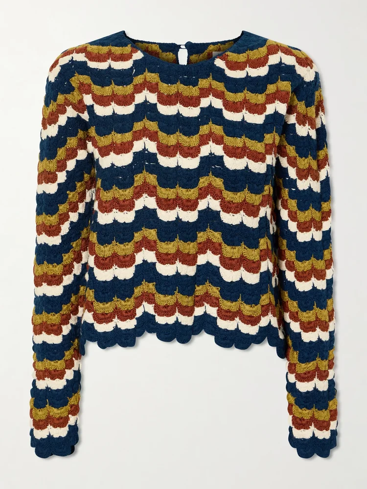 Lucero crocheted cotton blouse