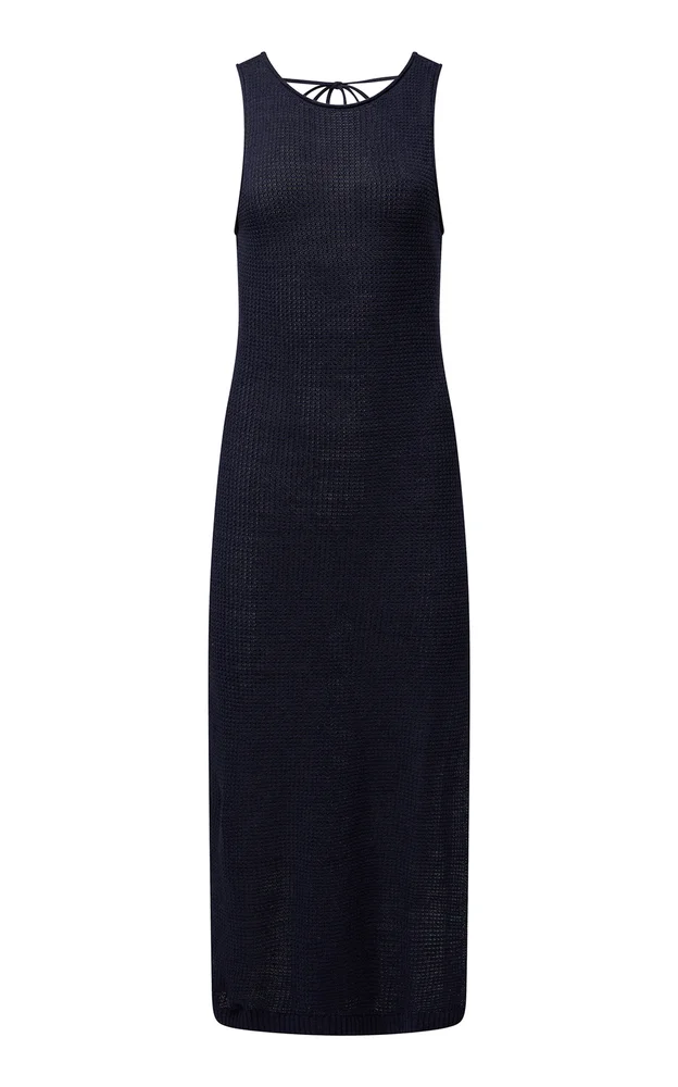 Linen Knit Scoop Back Maxi Dress
