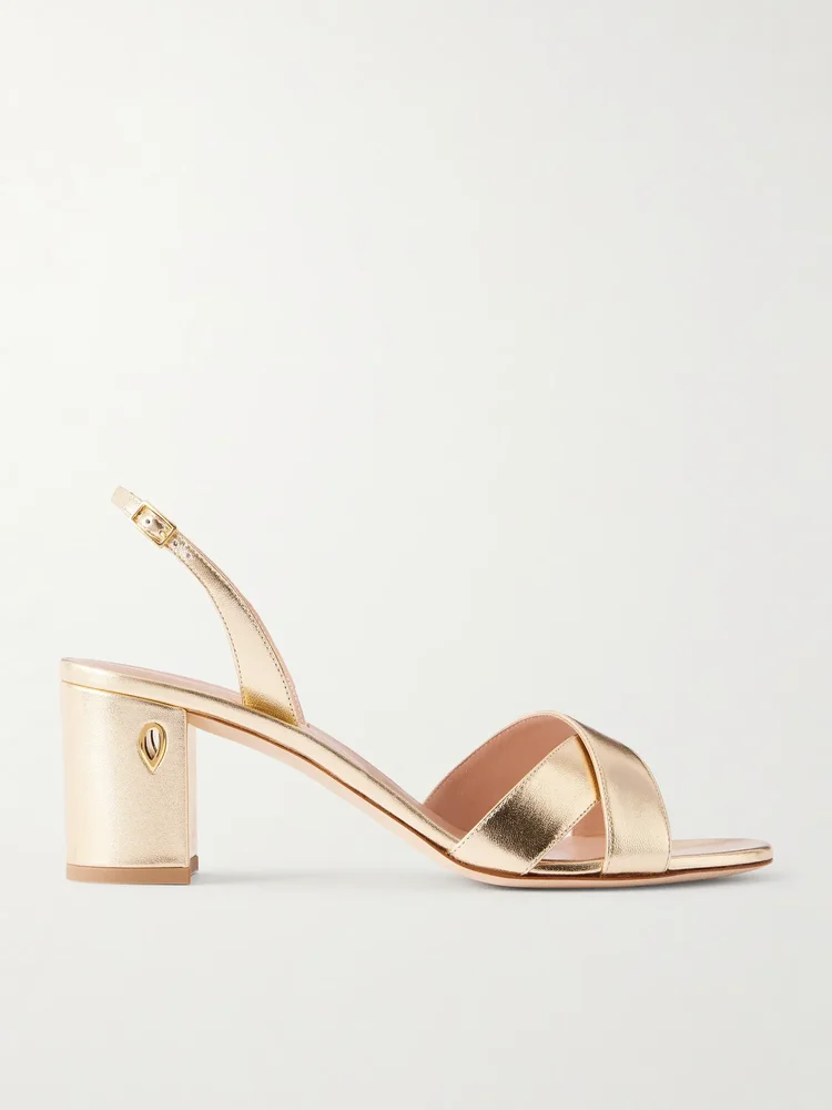 Leonardo 65 metallic leather sandals