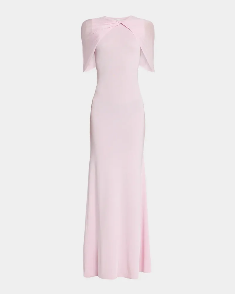 Twist Draped Shawl Mermaid Gown