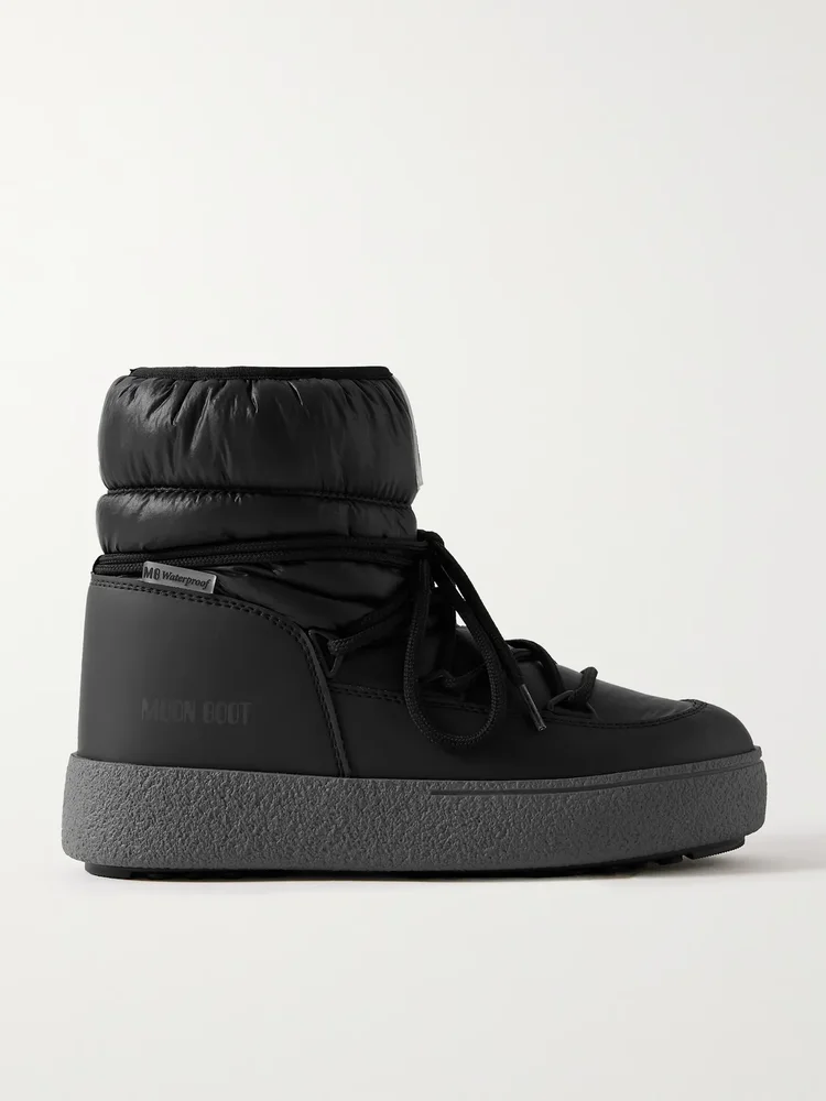 LTrack quilted shell and leather-like snow boots