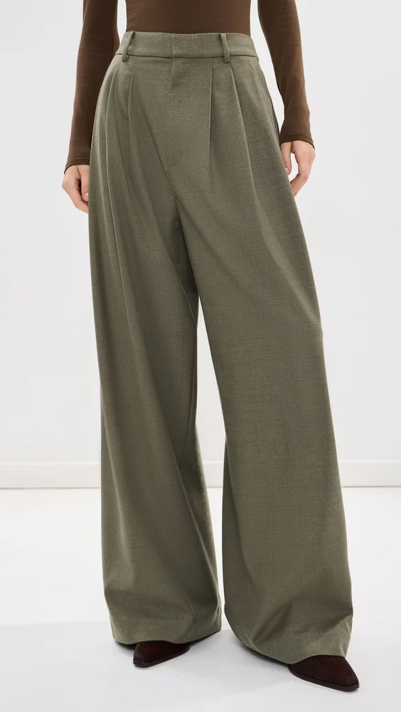 Cozy Flannel Triple Pleat Pants