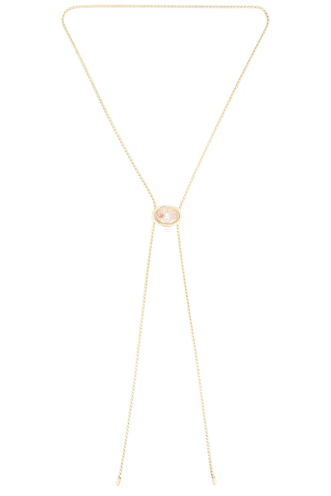 Crystal Bezel Bolo Necklace