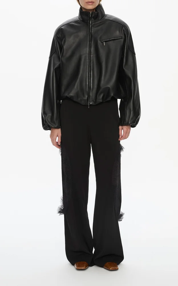 Dannie Leather Bomber Jacket
