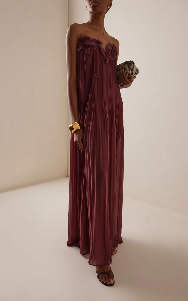 Dahlia Petal Chiffon Gown