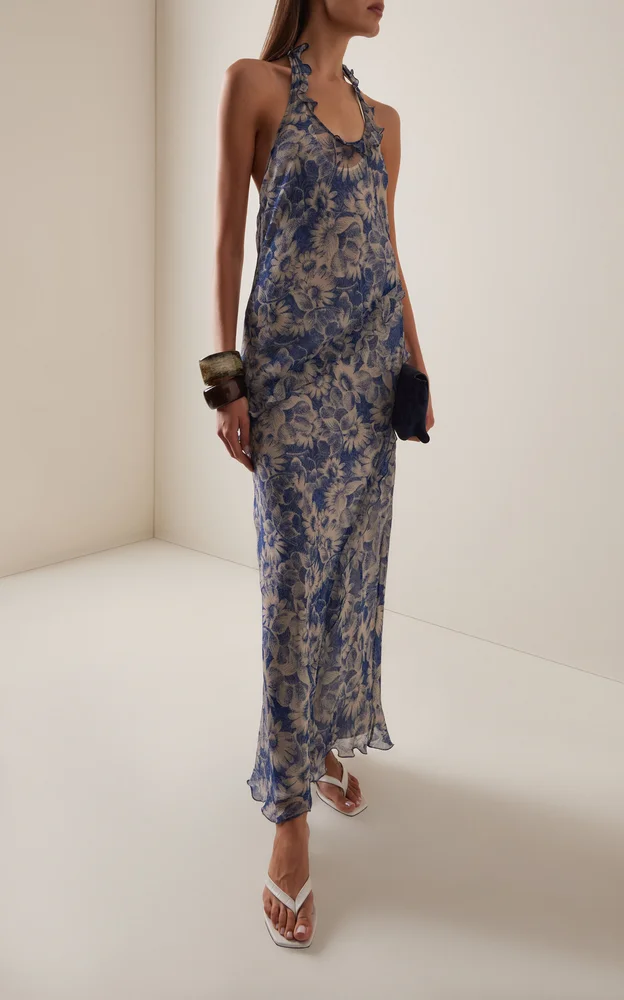 Lilia Halter Chiffon Maxi Dress