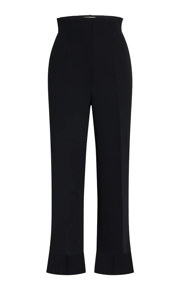 Rae High-Rise Crepe Cropped Trousers