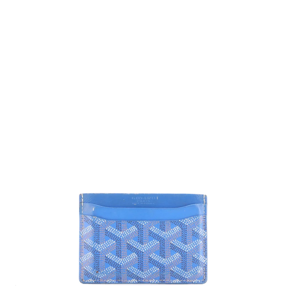 Pre-Owned Saint Sulpice Card Holder Coated Canvas, Blue