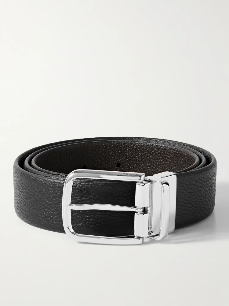 3.5cm Reversible Full-Grain Leather Belt