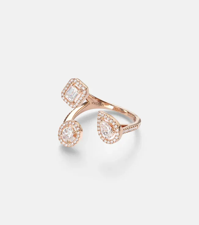 My Twin Trilogy 18kt rose gold ring with diamonds