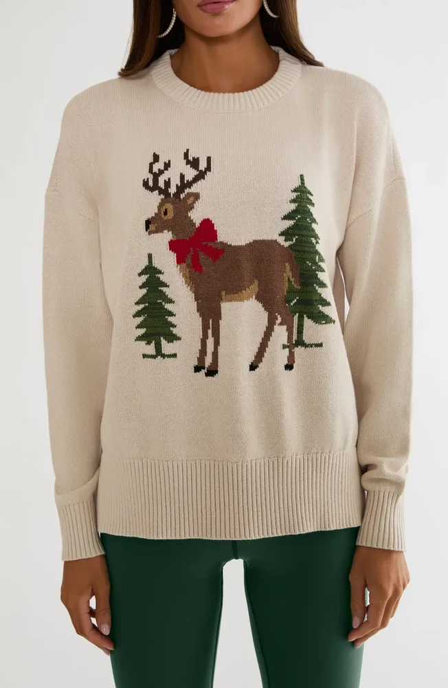 Callie Cotton Reindeer Sweater
