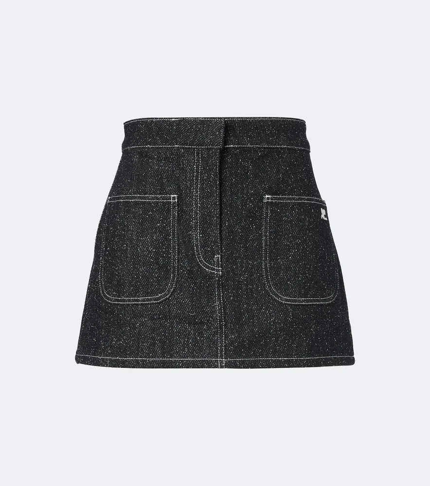 Denim tweed miniskirt