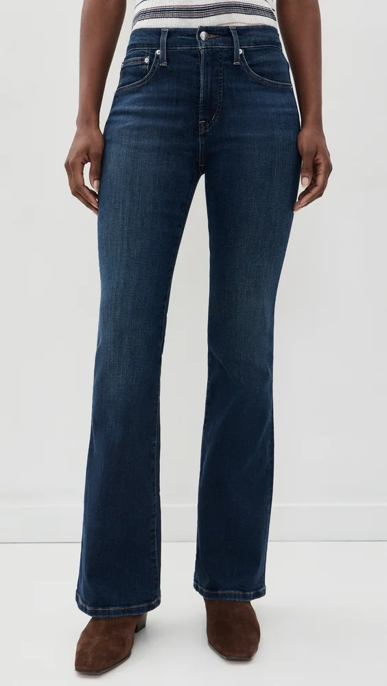 Stretch Flare Jeans in Deep Ocean
