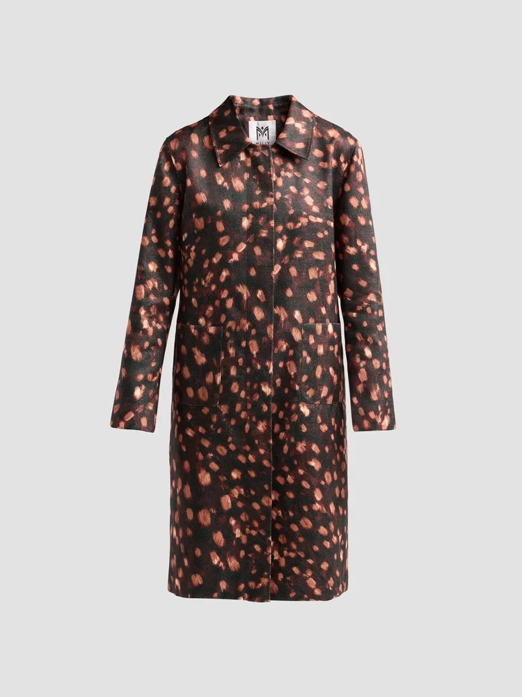 Paityn Leopard-Print Jacquard Coat