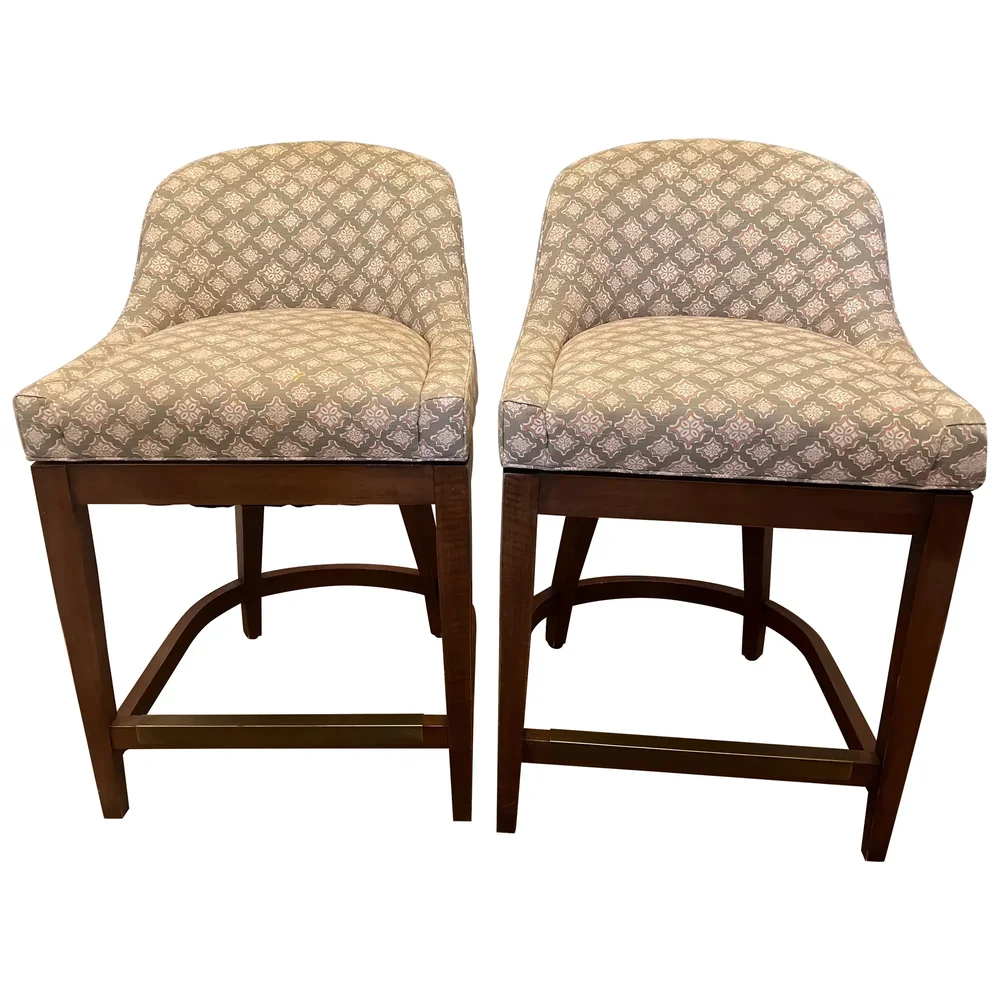 Calloway Upholstered Swivel Counter Stools (pair)