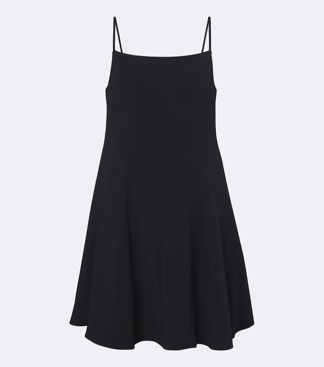 Sliced crepe cady minidress