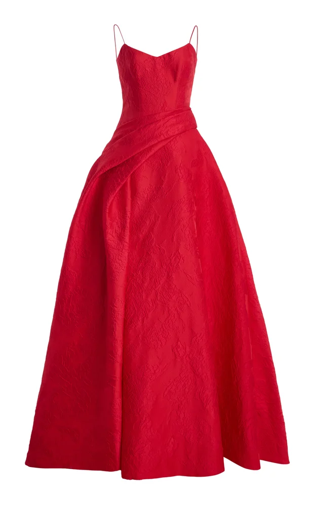 Silk-Blend Draped Ball Dress