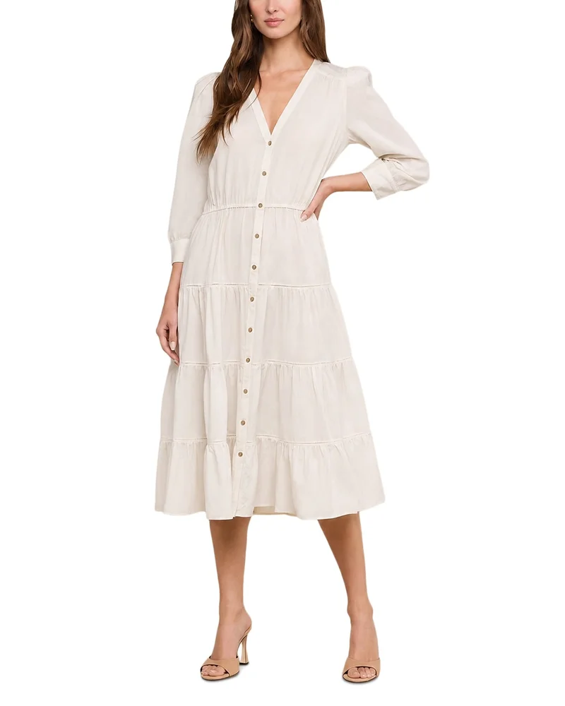 Serafine Button Front Midi Dress