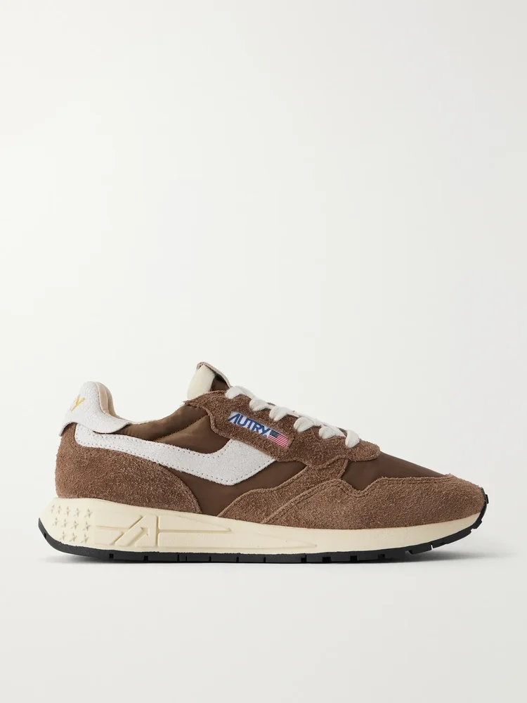 Reelwind Low suede-trimmed leather sneakers