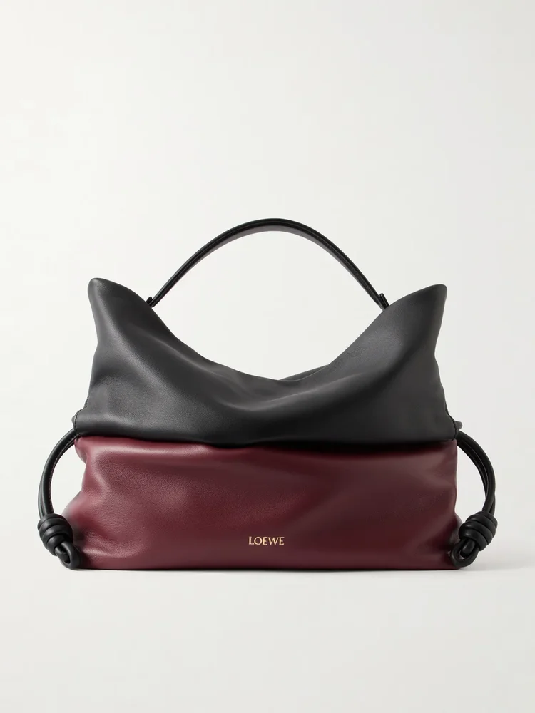 Flamenco two-tone leather tote