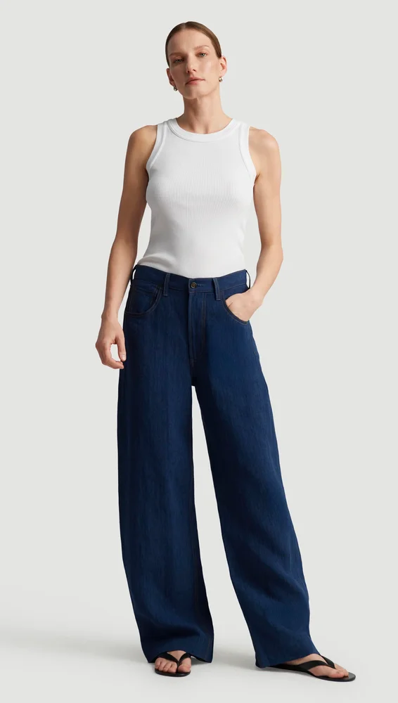 Ayla Baggy in Linen | Denim