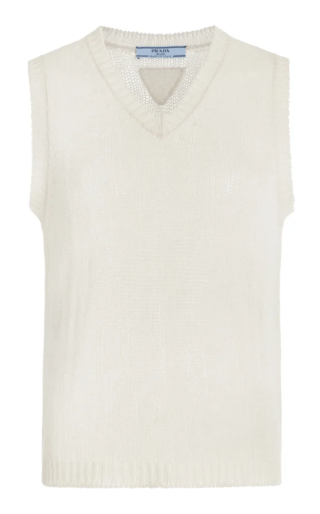 Sheer-Knit Cashmere Vest