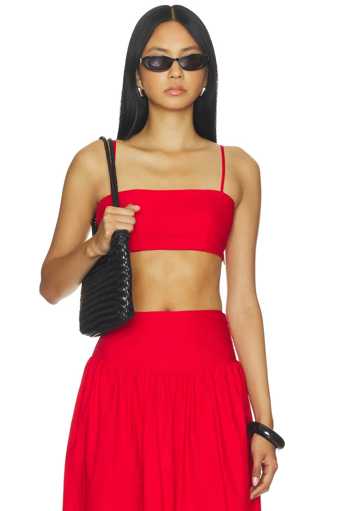 Poplin Crop String Top
