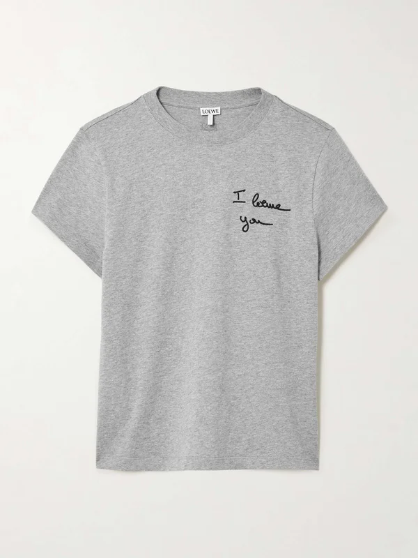 Loewe LOEWE Anagram embroidered cotton-jersey T-shirt