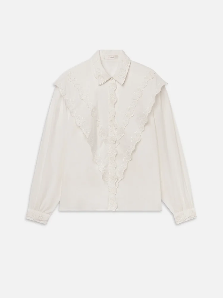 The Petal Eyelet Button Down Shirt