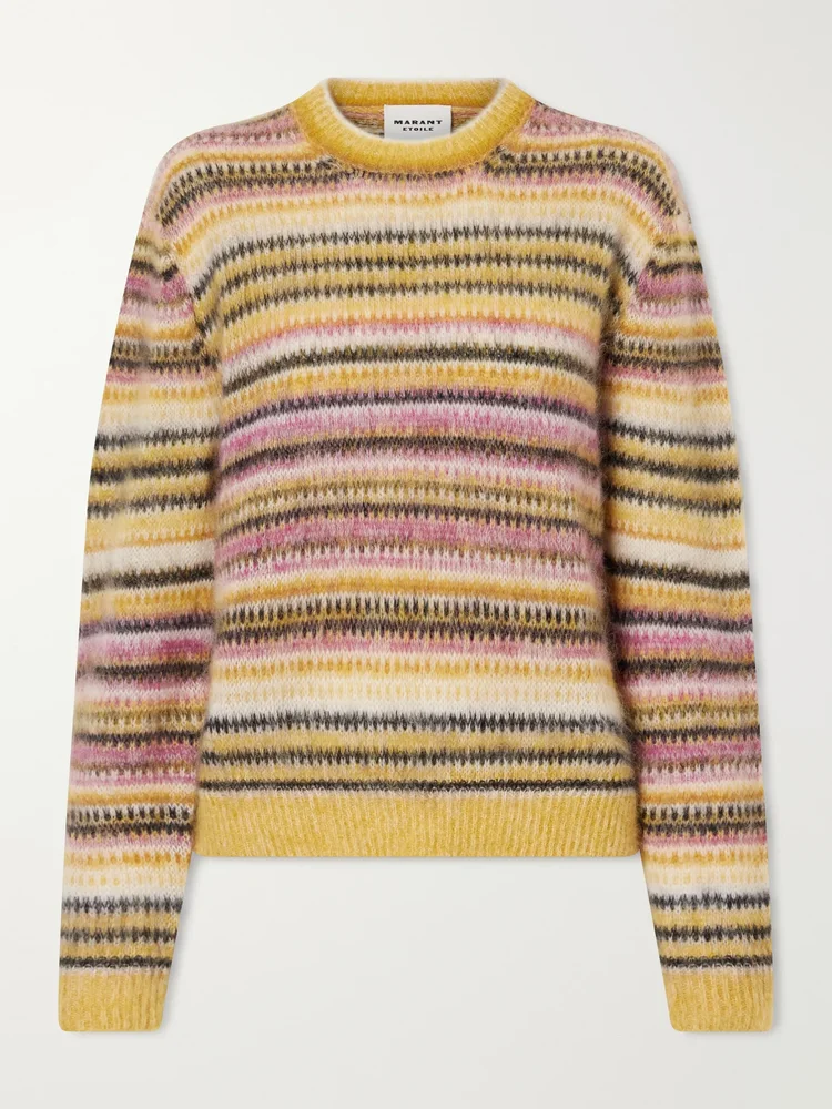 Morine striped brushed mohair and wool-blend sweater
