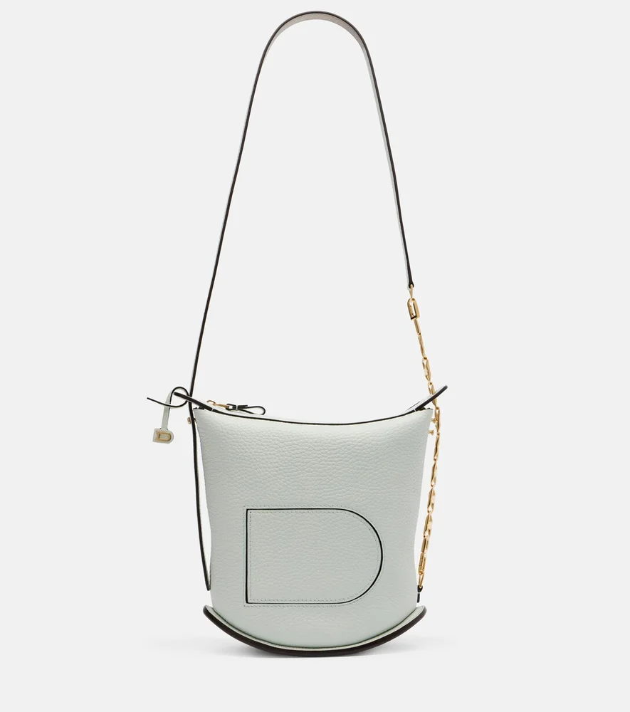 Pin Twist Small leather crossbody bag Green