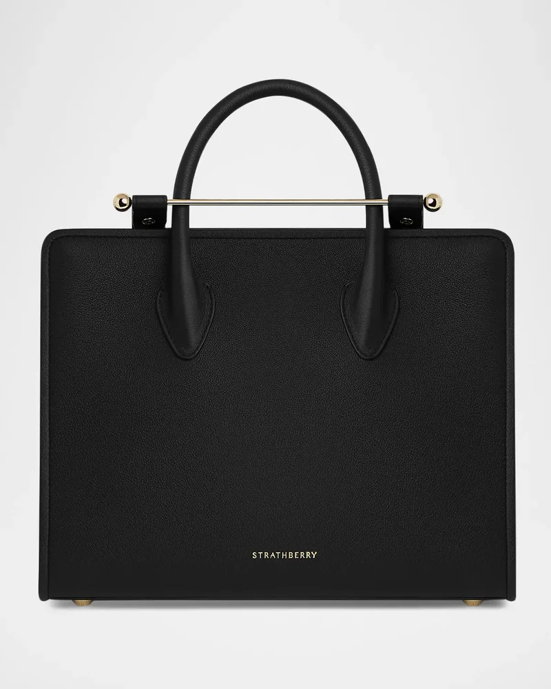 Midi Metal Leather Tote Bag