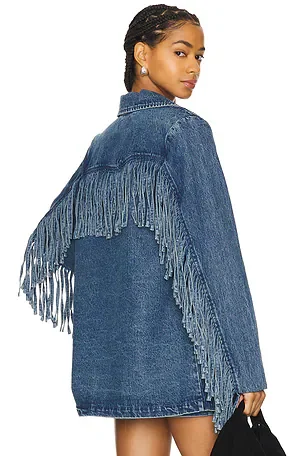 Sierra Fringe Jacket ~ Cream Faux Suede