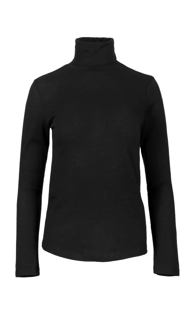 Cotton-Cashmere Turtleneck Top