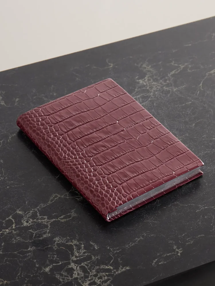 Soho croc-effect leather notebook