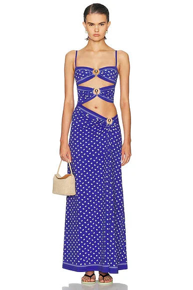 Bandana Ruched Orbit Split Dress