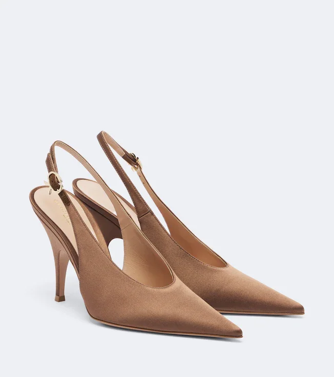 Sofia satin slingback pumps