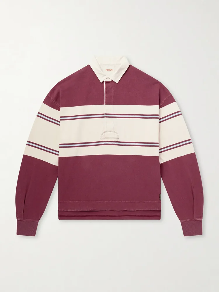 BIG Striped Cotton-Jersey Polo Shirt