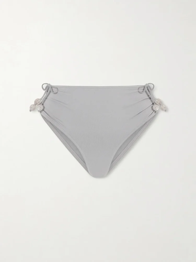Christie embellished stretch-jersey bikini briefs