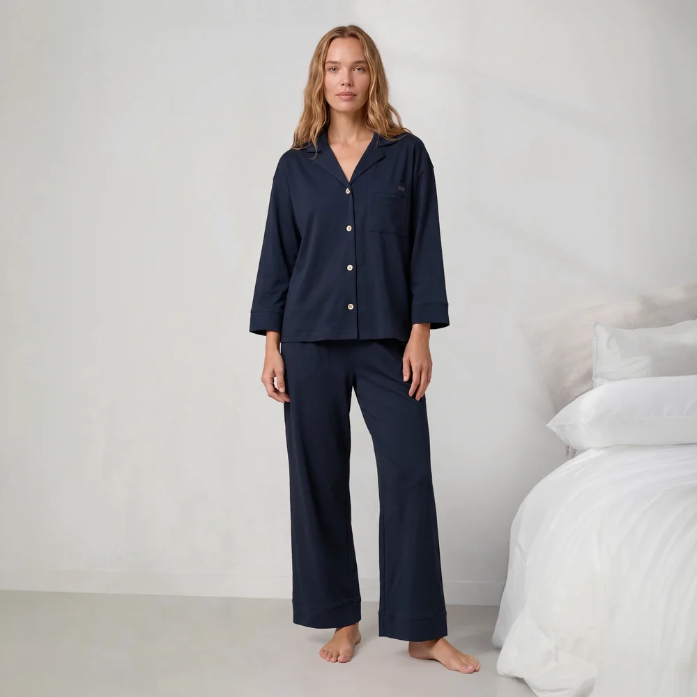Organic Pima Button Down Ankle Pant Set