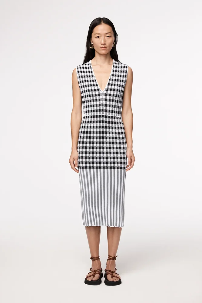 Gingham Knit Dress