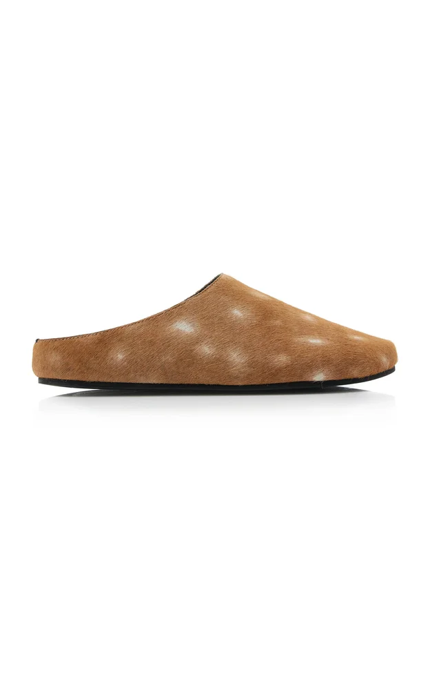 Printed Pony Hair Mules