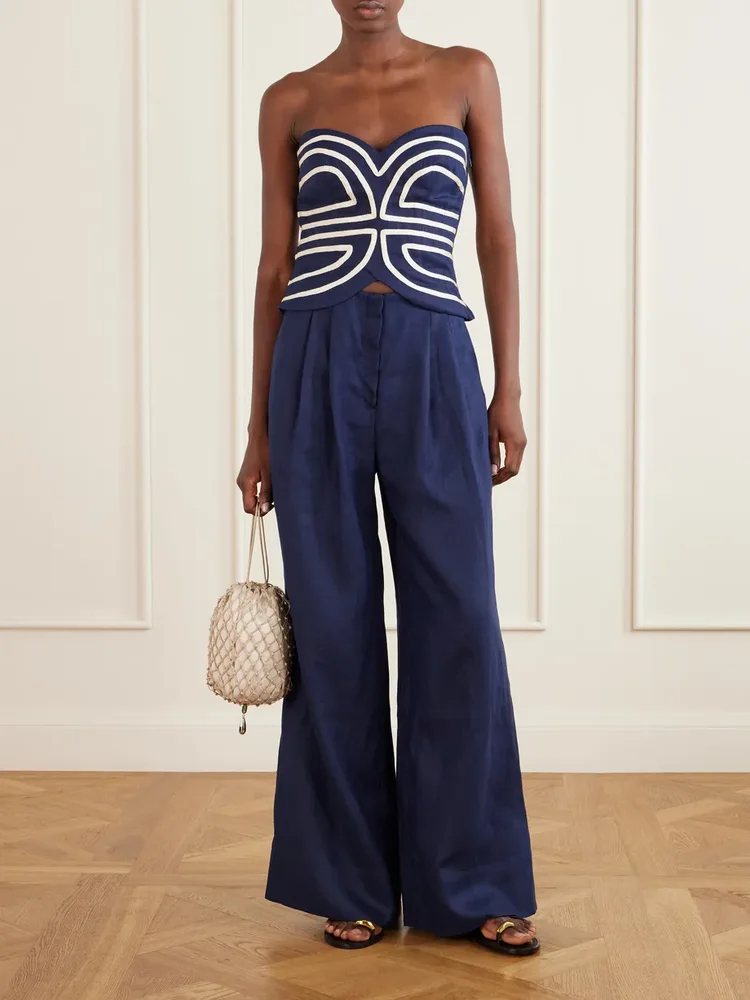 Ancestra linen wide-leg pants