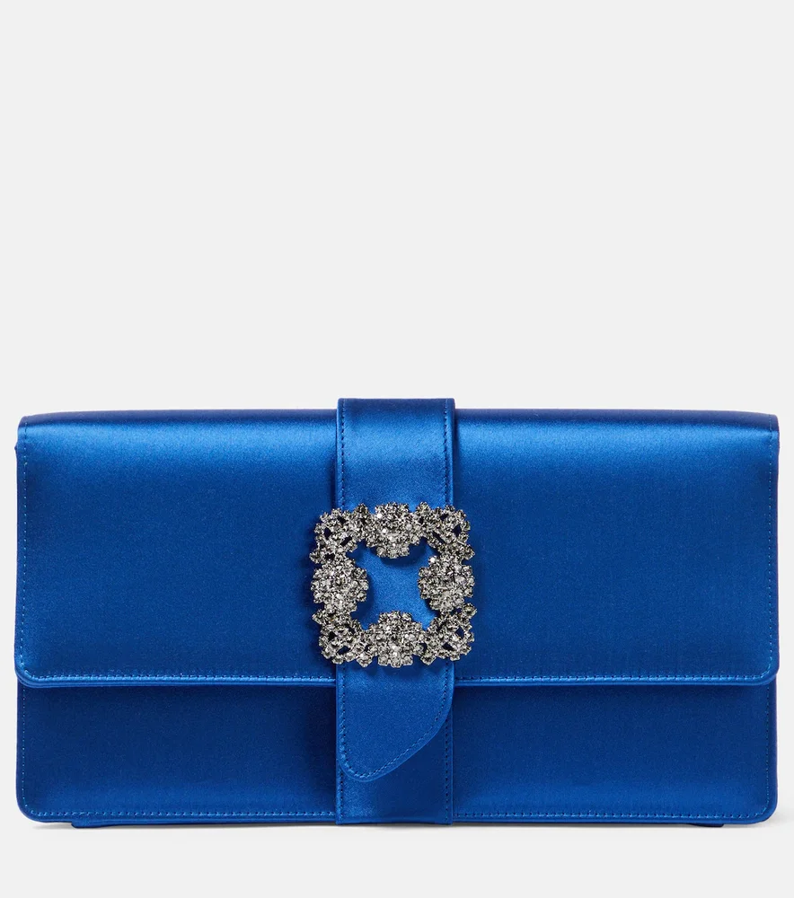 Capri embellished satin clutch