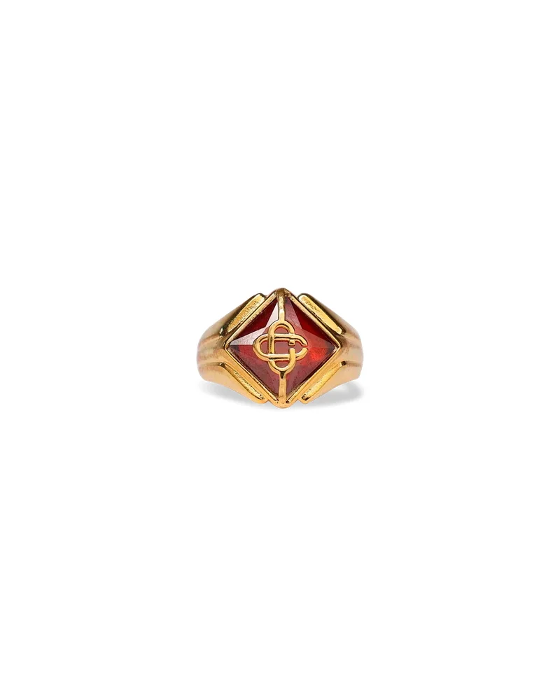The Reve Ridged Signet Ring- Gold