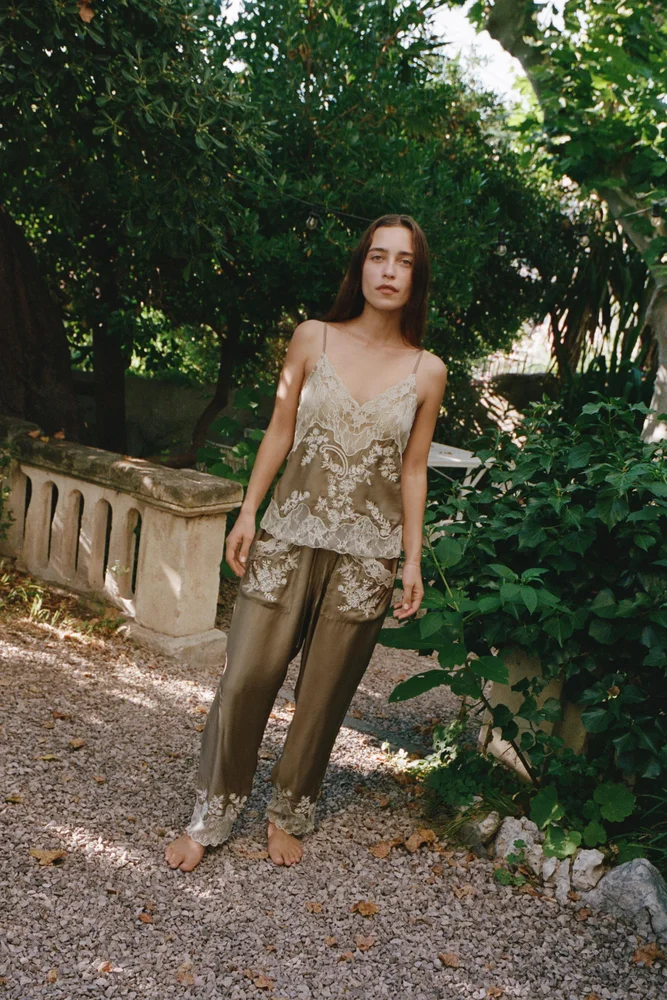 zara.com LACE AND BEAD CAMISOLE