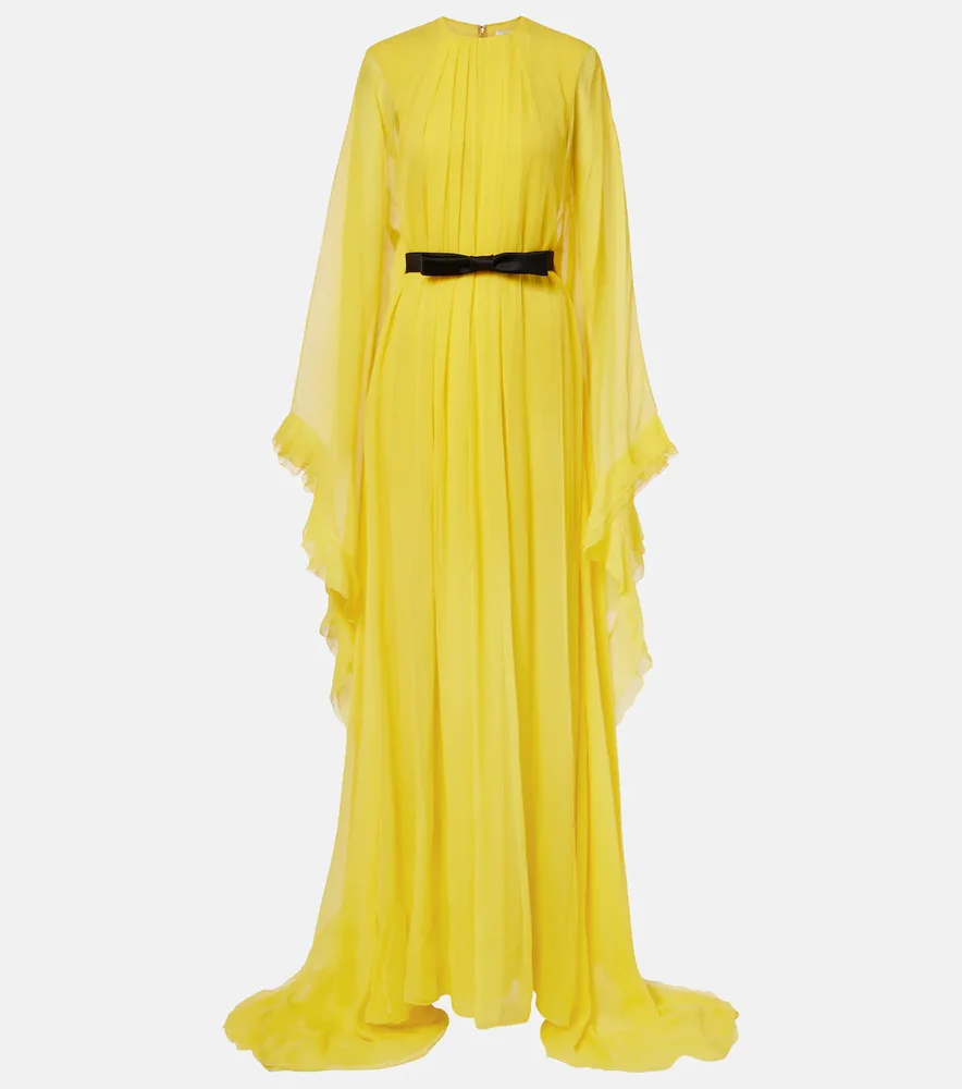 Belted silk gown