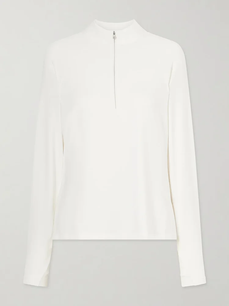 Amren stretch jersey half-zip top